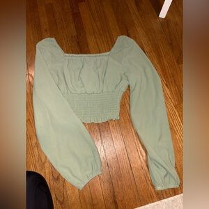 Green cropped SHEIN top